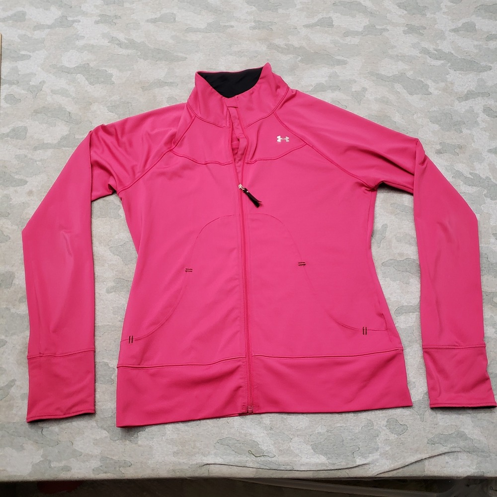 Under Armour Jacket Womens Medium Pink Full Zip AllSeasonGear Active Running